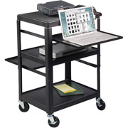 Balt Adjustable Height Utility Cart with Laptop Shelf