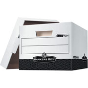 Bankers Box Maximum Strength R-KIVE Storage Box, White/Black, 12/Pack