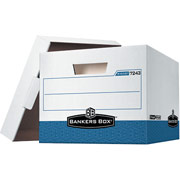 Bankers Box Maximum Strength R-KIVE Storage Box, White/Blue, 12/Pack