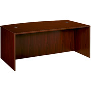 Basyx BL Collection, Shell Desk, Bow Front, Mahogany