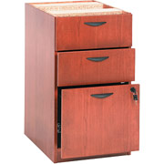 Basyx BW 3-Drawer Pedestal File, Bourbon Cherry