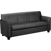 Basyx Black Leather Couch