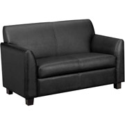 Basyx Black Leather Loveseat