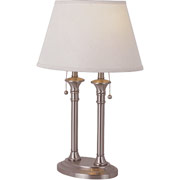 Bel Air Brushed Nickel Two Column Table Lamp
