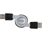 Belkin Retractable USB Extension Cable, A/A, 2.6 ft.