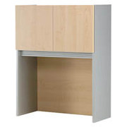Bestar Classic 2-Door Hutch for Lateral File, Honey Maple/Silver