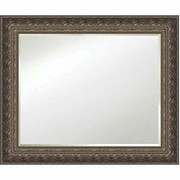 Beveled Mirror w/Antique Pewter Scroll-Pattern Frame