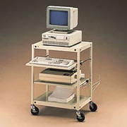 Bretford Multi-Level Workstation with Mouse Shelf, Putty Beige