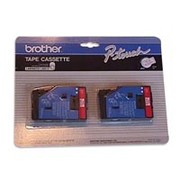 Brother 2/Pack Red on White 1/2" tape