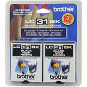 Brother LC31BK2PK Black Ink Cartridges, 2/Pack