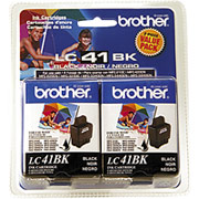 Brother LC41BK Black Ink Cartridge, 2/Pack