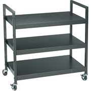 Buddy Products Three-Shelf Metal Cart, Black