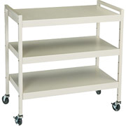 Buddy Products Three-Shelf Metal Cart, Putty