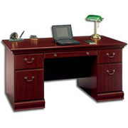 Bush Birmingham 60" Executive Desk, Harvest Cherry Finish