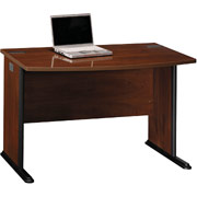 Bush Contours 48" Desk, White Glove, Hansen Cherry Finish