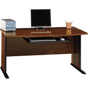 Bush Contours 60" Desk, White Glove, Hansen Cherry Finish