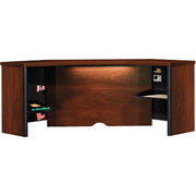 Bush Contours Corner Organizer Hutch, White Glove, Hansen Cherry Finish