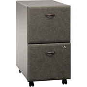 Bush Cubix 2-Drawer File Cabinet, White Spectrum/Pewter