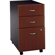 Bush Cubix 3-Drawer File Cabinet, Hansen Cherry/Galaxy Finish