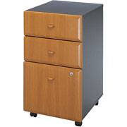 Bush Cubix 3-Drawer File Cabinet, Natural Cherry/Slate Gray