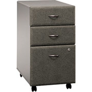 Bush Cubix 3-Drawer File Cabinet, White Spectrum/Pewter
