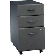 Bush Cubix 3-Drawer File Cabinet, White Spectrum/Slate Gray