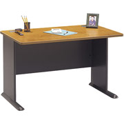 Bush Cubix 48" Desk, Natural Cherry/Slate Gray