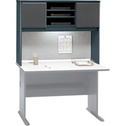 Bush Cubix 48" Hutch, White Spectrum/Slate Gray
