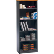Bush Cubix 5-Shelf Bookcase, Natural Cherry/Slate Gray
