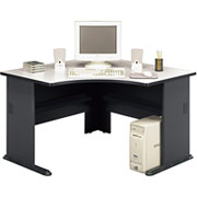 Bush Cubix Corner Desk, White Spectrum/Slate Gray