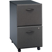 Bush Cubix Fully Assembled 2-Drawer File Cabinet, White Spectrum/Slate Gray