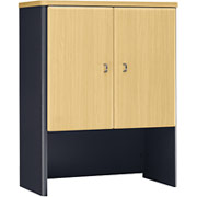 Bush Cubix Fully Assembled 30" Storage Hutch, Beech/Slate Gray