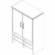 Bush Cubix Fully Assembled 30" Storage Hutch, Dove Gray/Medium Taupe