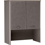 Bush Cubix Fully Assembled 30" Storage Hutch, White Spectrum/Pewter