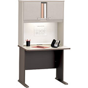 Bush Cubix Fully Assembled 36" Desk, Dove Gray/Medium Taupe