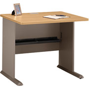 Bush Cubix Fully Assembled 36" Desk, Light Oak/Sage