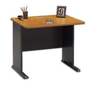 Bush Cubix Fully Assembled 36" Desk, Natural Cherry/Slate Gray
