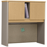 Bush Cubix Fully Assembled 36" Hutch,  Light Oak/Sage