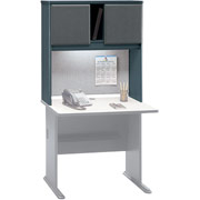 Bush Cubix Fully Assembled 36" Hutch, White Spectrum/Slate Gray