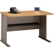 Bush Cubix Fully Assembled 48" Desk, Light Oak/Sage