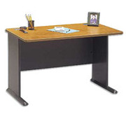 Bush Cubix Fully Assembled 48" Desk, Natural Cherry/Slate Gray