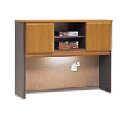 Bush Cubix Fully Assembled 48" Hutch, Natural Cherry/Slate Gray