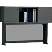 Bush Cubix Fully Assembled 48" Hutch, White Spectrum/Slate Gray