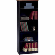 Bush Cubix Fully Assembled 5-Shelf Bookcase, Hansen Cherry/Galaxy