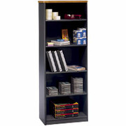 Bush Cubix Fully Assembled 5-Shelf Bookcase, Natural Cherry/Slate Gray