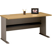 Bush Cubix Fully Assembled 60" Desk, Light Oak/Sage