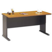 Bush Cubix Fully Assembled 60" Desk, Natural Cherry/Slate Gray