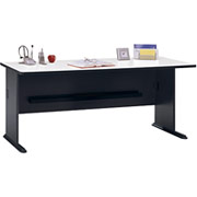 Bush Cubix Fully Assembled 60" Desk, White Spectrum/Slate Gray