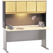 Bush Cubix Fully Assembled 60" Hutch,  Beech/Slate Gray