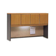 Bush Cubix Fully Assembled 60" Hutch, Natural Cherry/Slate Gray